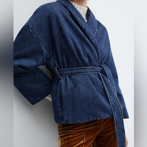 Denim Kimono Jacket with belt - Picture 2 of 5